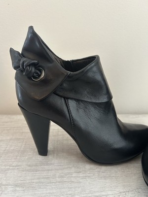 Progetto Italian Black Soft Leather Ankle Boots Vero Cuoio EU 35 US Sz 5