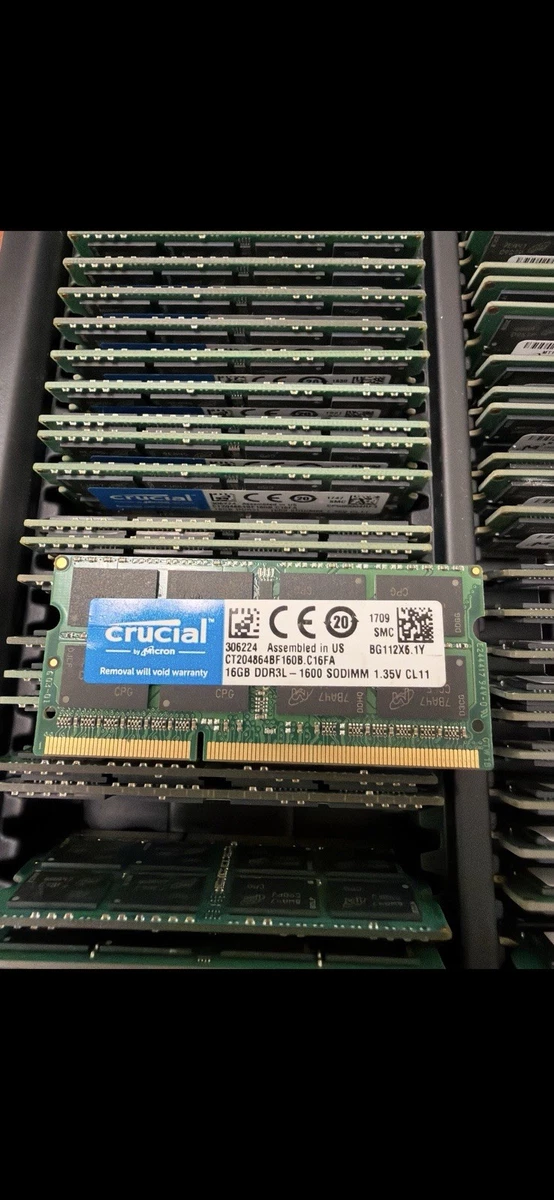 Crucial DDR3 SDRAM 16 GB Capacity per Module Memory (RAM) for sale