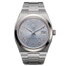 BALVÉRAND Reloj Hombre Esfera Plateada Automático Plata Acero Inoxidable Pulsera 40mm