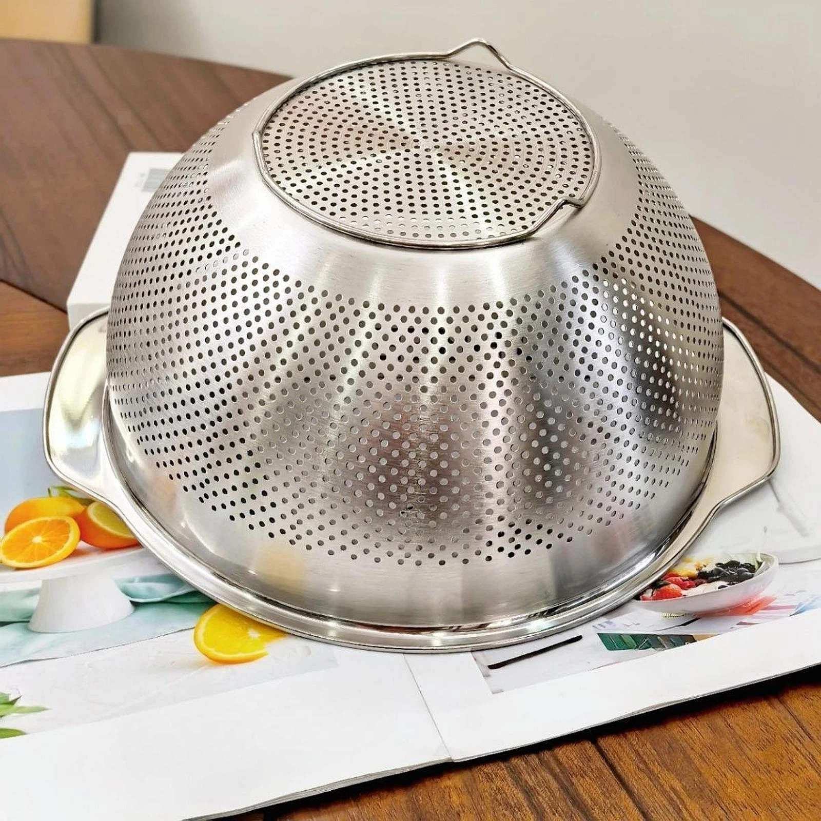 Double Ear Drain Basket Lightweight Multipurpose Washing Basket for Fruits