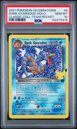 2021 POKEMON CELEBRATIONS CLASSIC COLLECTION #8 DARK GYARADOS-HOLO PSA 10