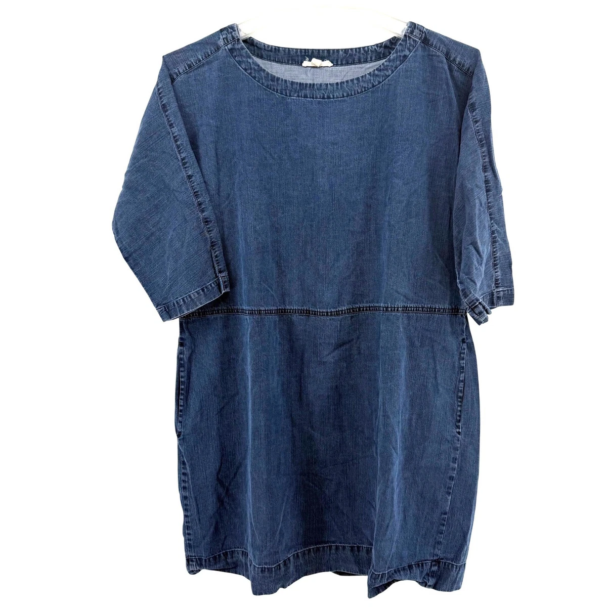redone denim dress Women's The Right Impression Medium Wash Cotton Midi | Size: M Size:11W it creates a silhouette VENDOR COLOR-IVORY PATENT PU Nashville outfit idea: this