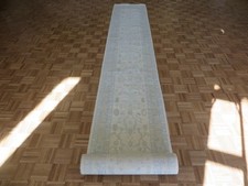 2'7 x 20 Runner Hand Knotted Ivory Modern Oushak Oriental Rug G16337