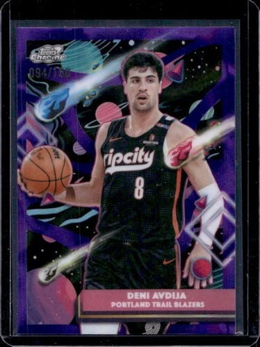 2025-26 Topps Cosmic Chrome Deni Avdija Purple Nebula Refractor #/150
