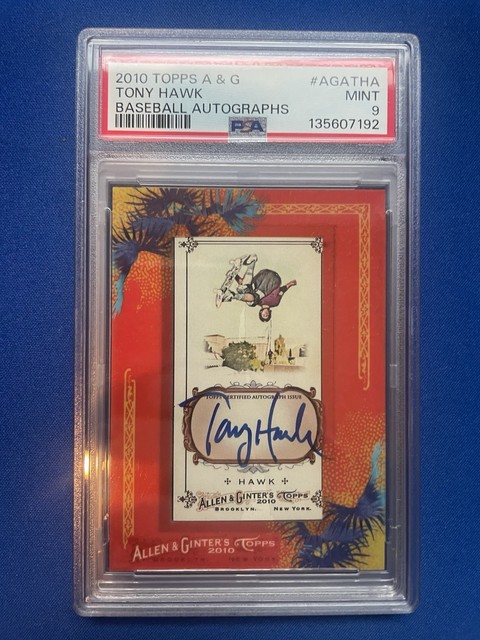 TONY HAWK 2010 Auto Topps Allen & Ginter RC Rookie Framed 1st Auto Graded PSA 9