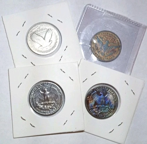 Lot of 3 U.S. Quarters 90% Silver 1900 P Barber 27 Liberty 1943 Washington #20