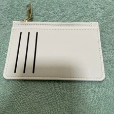 Unisex Slim White Card Holder Front Pocket And Coin Holder New No Tags