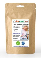 CHITOSAN 2000 Fettblocker + Leucin + Chrom - 365 Tabletten - Einzigartige Formel