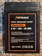 6V 6Ah LiFePO4 Lithium Battery, 2000+ Cycles Rechargeable Lithium Iron Phosphate