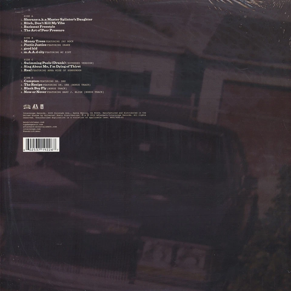 Kendrick Lamar - Good Kid, M.A.A.D City Black Vinyl (2012 - CA - Reissue) - Bild 2 von 2