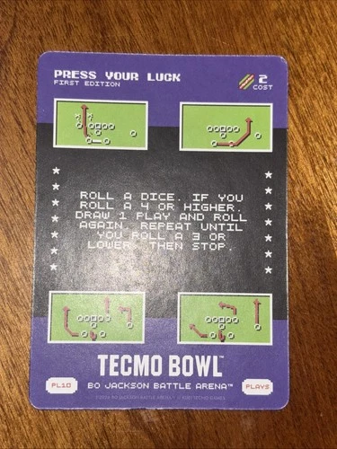 2026 Bo Jackson Battle Arena Tecmo #PL10 Press Your Luck SP Play