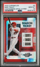 2022 Panini Chronicles #5 Mike Trout Contenders Optic Hyper PSA 10 #/299