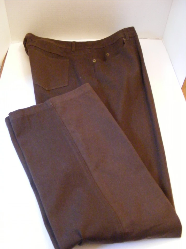 Peck & Peck Weekend 5 pocket STRETCH PANTS-Womans Size 10-BROWN-Cotton & Spandex - Image 3 of 4