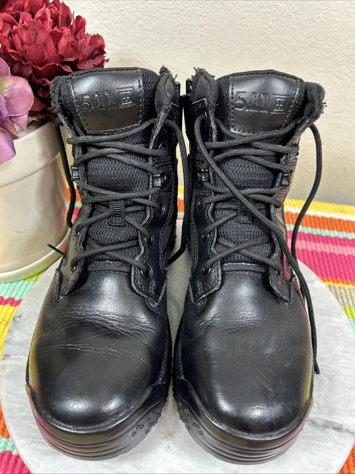 Botas militares femininas 5.11 Tactical WM ATAC 2.0-6" zíper lateral couro preto 8.5 M - Imagem 2 de 4