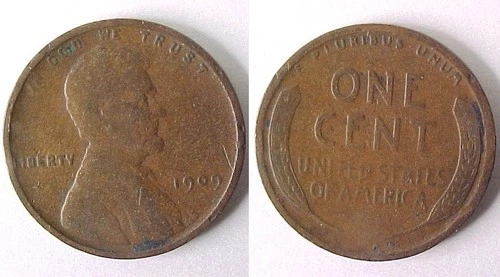 1909 P Lincoln Cent  Very Good - Fine VG - F