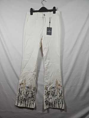 Prosperity Embroidered Bootcut Jean, Off-White, Size 27/4