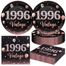 40 PCS Rose Gold 30th Birthday Party Plates Napkins Tableware Supplies Decor