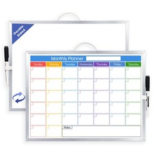 Colorful Monthly Dry Erase Calendar for Wall, 16" x 12" Hanging Whiteboard Ca...