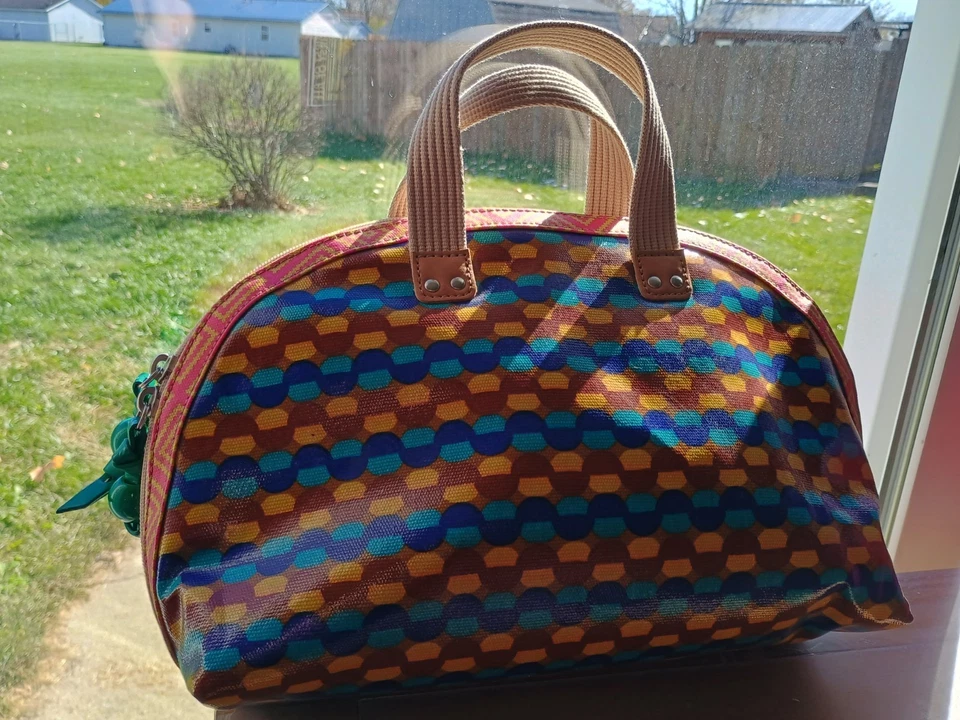 Bolsa de mão de couro nova sem etiquetas chave fóssil por cúpula grande com estampa de elefante - Imagem 2 de 4