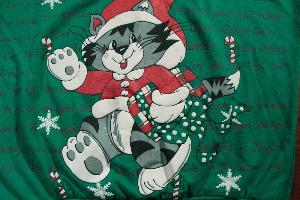 Sudadera Gato Navidad Vintage Años 90 Vacaciones Feo Suéter Fiesta Cascanueces Foto 2 de 4