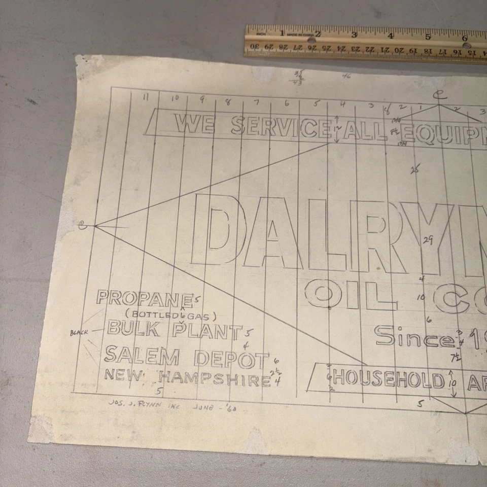 Muestra de anuncio de cartelera vintage 1960: aceite y propano Dalrymple Lawrence Massachusetts Foto 2 de 4