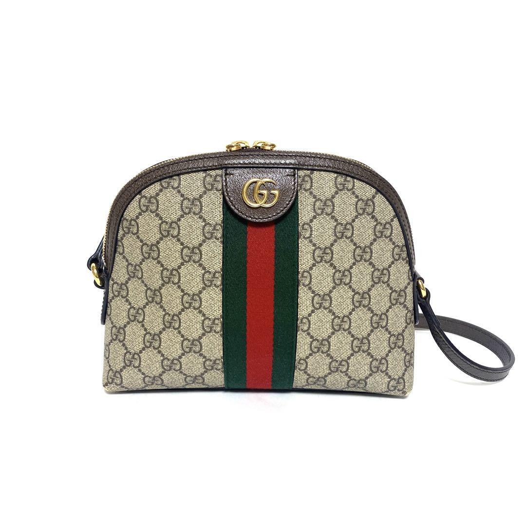 GUCCI GG Supreme Ophidia Shoulder Bag Brown Gold Hardware Ladies