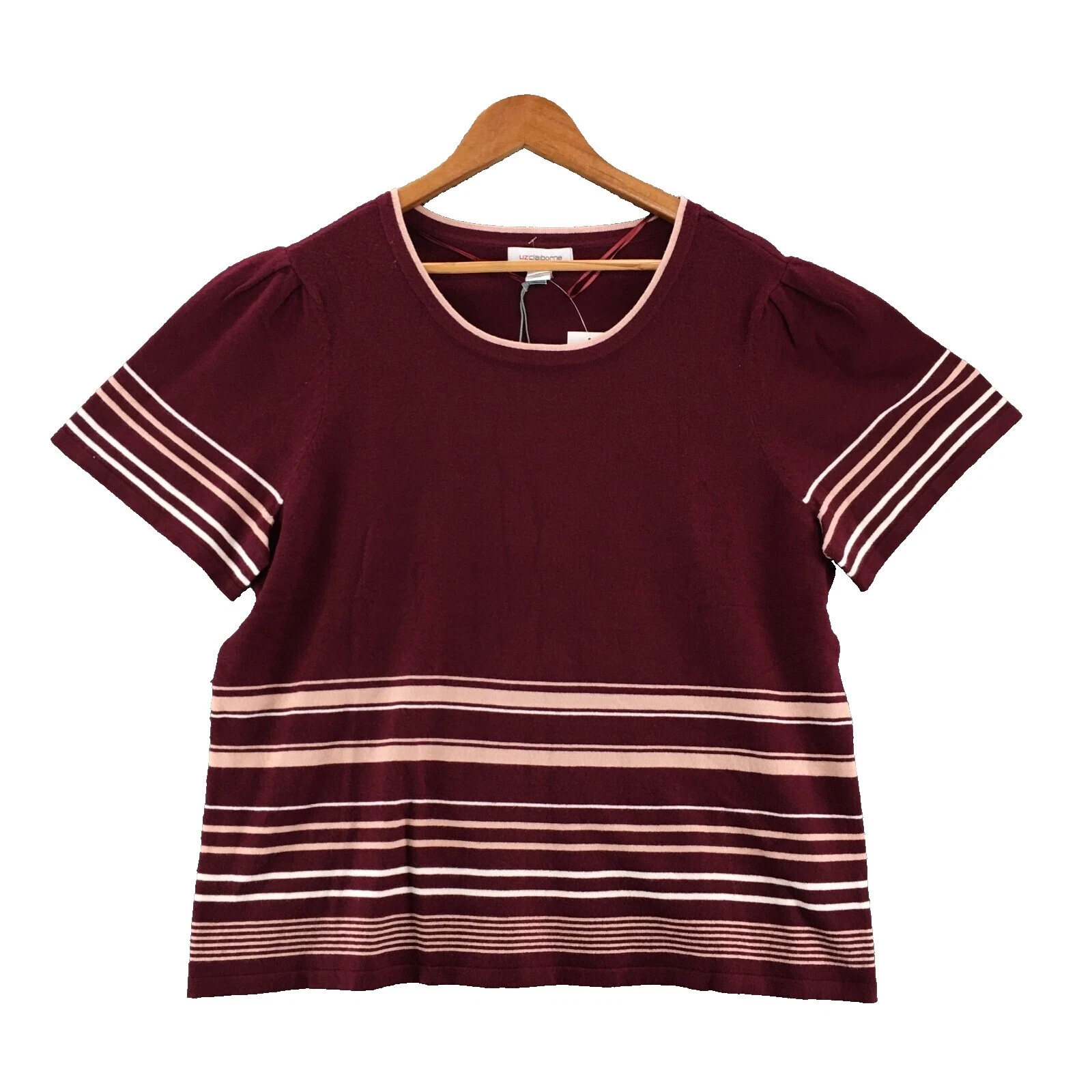 Top de rayas de nylon Liz Claiborne para Mujeres