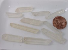 #1 Brazil 100% Natural Rough Raw Clear Quartz Point 10 Crystal Specimen 23-38 mm