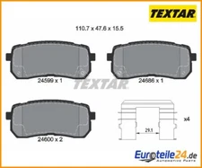 Brake pad set, disc brake Q + Textar 2459901 for Kia