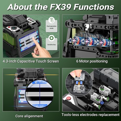 6 Motors Trunk Touch Screen Fiber Fusion Splicer KomShine FX39 7800mAh Battery - Picture 14 of 16