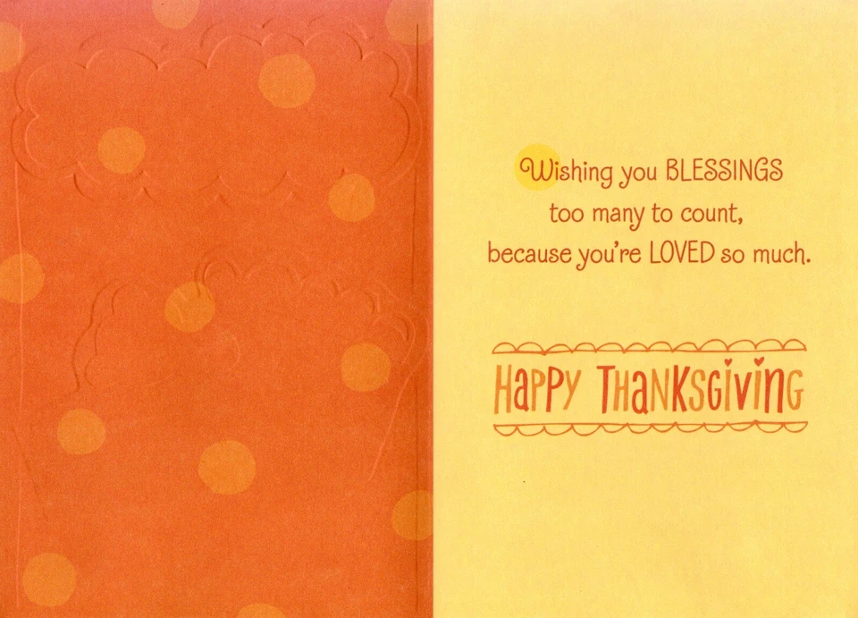 Sweet THANKSGIVING Greeting Card FOR GRANDDAUGHTER, Pumpkin Pie by Hallmark +✉ - Image 2 of 4