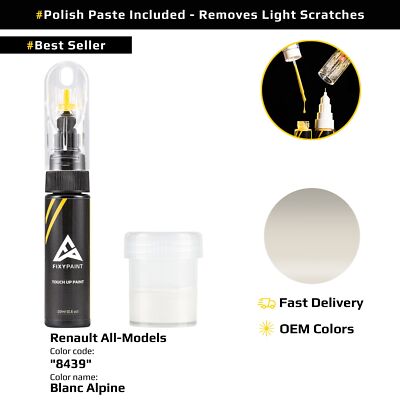 Touch up Paint for Renault All Models Code: 8439 Blanc Alpine
