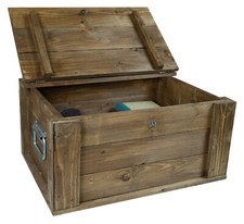 Holztruhe Hugo braun mit Decke…