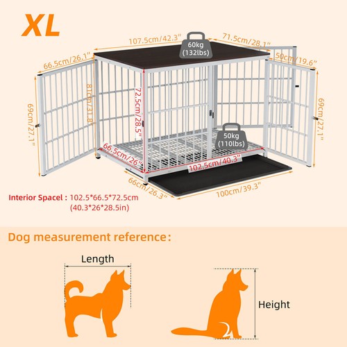 Separation Anxiety Reduce Heavy Duty Dog Crate Furniture Metal Kennel