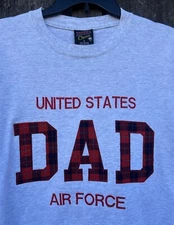 Vintage 90s United States Air Force “Dad” Men’s Embroidered Plaid Logo Shirt (L)