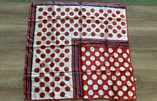 Vintage 100 Acetate Polka Dot White Red Blue Bandana Handkerchief Japan