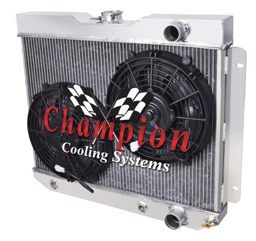 2 Row Eagle Champion Radiator W/ 2 12" Fans for 1965 Chevrolet Bel Air #EC65BA - Picture 5 of 9
