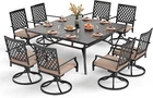 9 Piece Outdoor Dining Set for 8 Person Patio Furniture Set Swivel Chairs