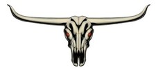 Peel-off - Bull Head Car Sticker - Longhorn - Window - Auto Decal 40 inch