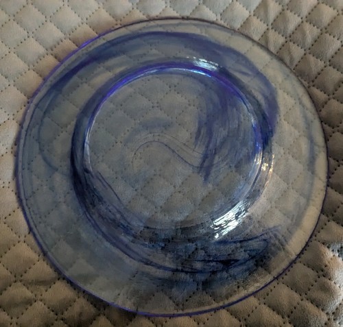 Vintage Blue Swirl Salad/ Lunch Plates Texture on Outside 8.25" Set Of 4 - Picture 5 of 14