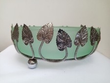 Bagley Art Deco Green Frosted Posy Vase