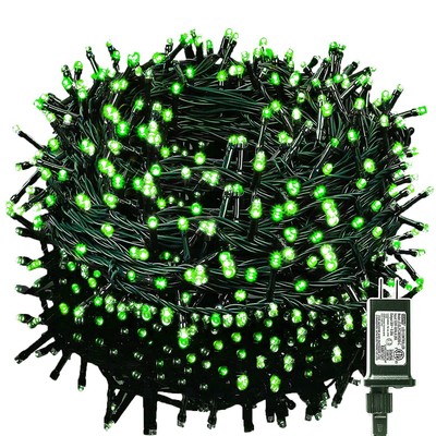 Green Outdoor Christmas Lights 66ft 200 Led Holiday String Lights Indoor Green W