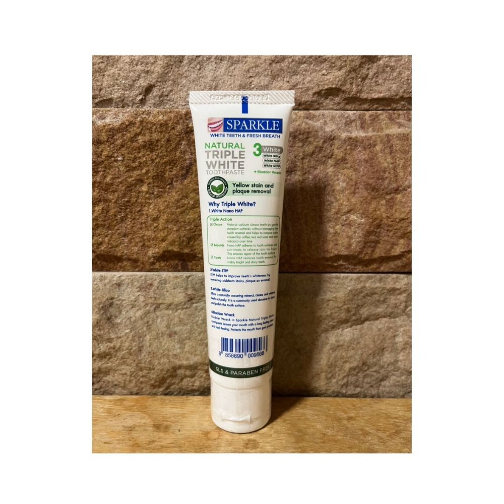 Sparkle Triple White Toothpaste Yellow Stain Plaque Removal