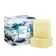 Amazing Smelling Sea Salt Soap Facial Cleaner Pimple Acne Remover Goat Milk 100g
