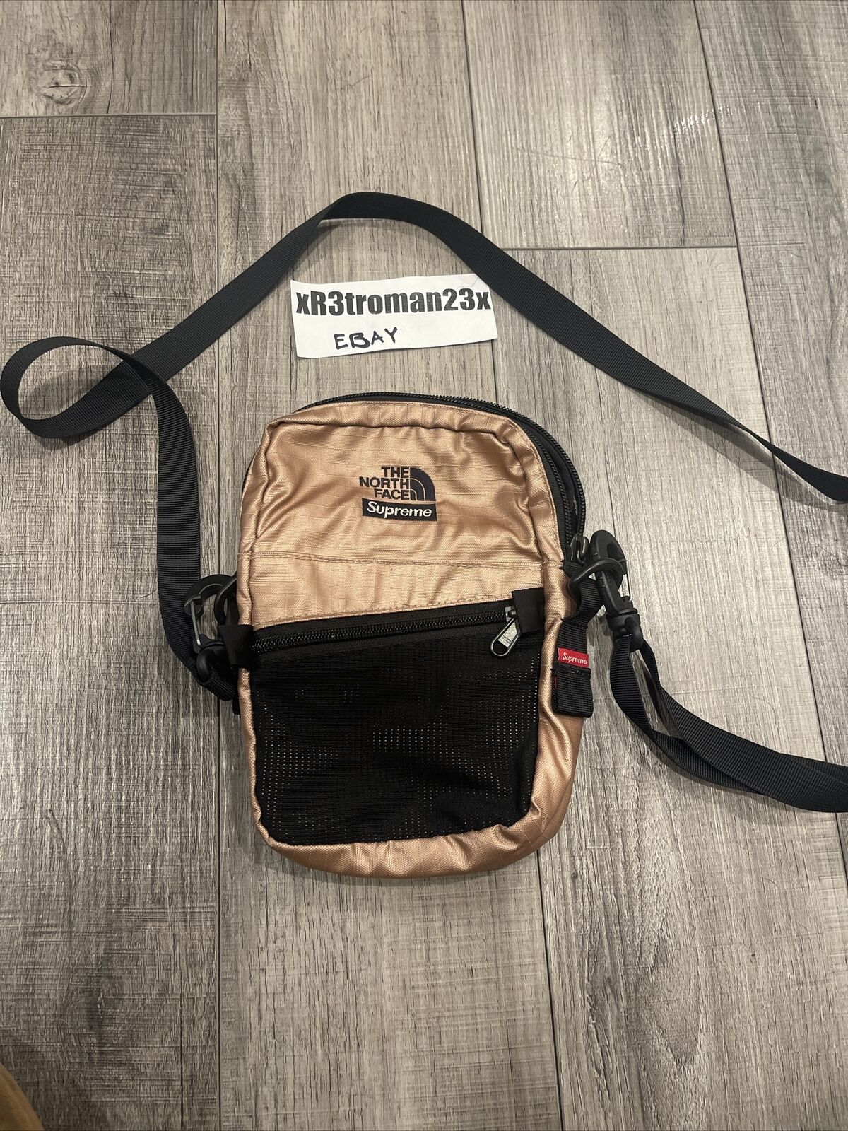 Supreme The North Face Metallic Shoulder Bag Rose Gold S/S 18