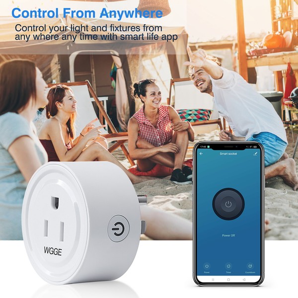 Alternate view of Smart Plug, Mini Smart Wifi Outlet Alexa, Google Assistant 2/pk