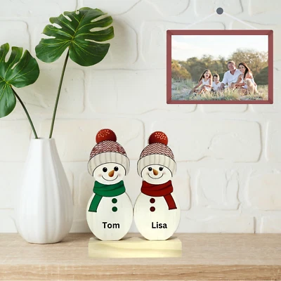 Personalisiertes Holz-Familienpuzzle mit Namen: Schneemann-DIY-Namenspuzzle,Gift - Bild 1 von 4
