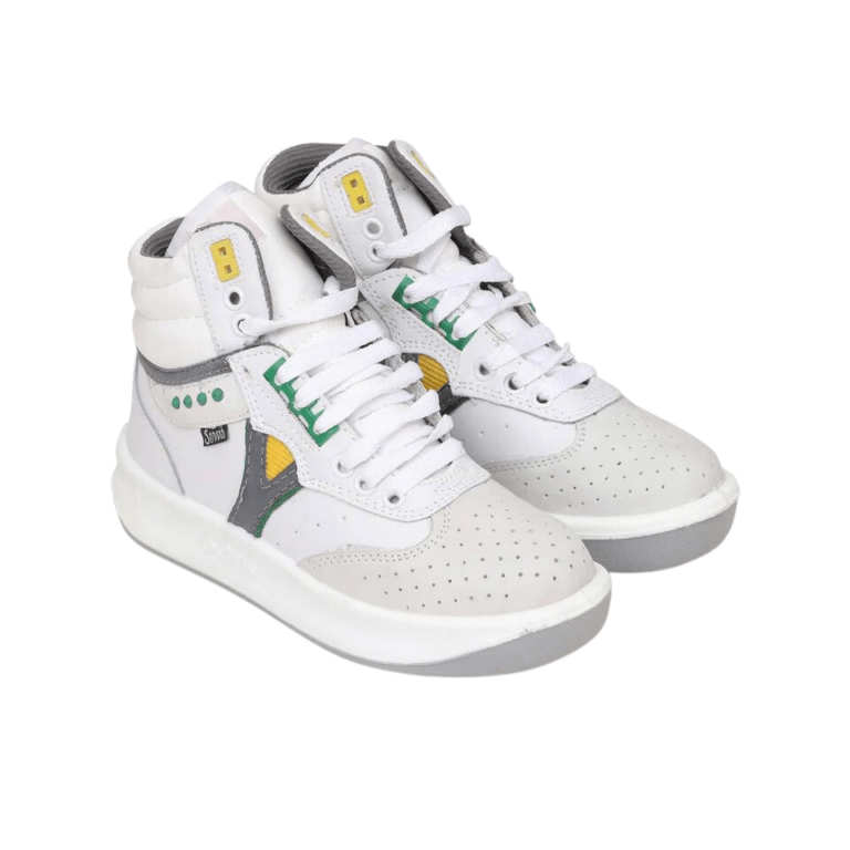 Servis Cheetah High Top White Trainers, Best Quality Shoes