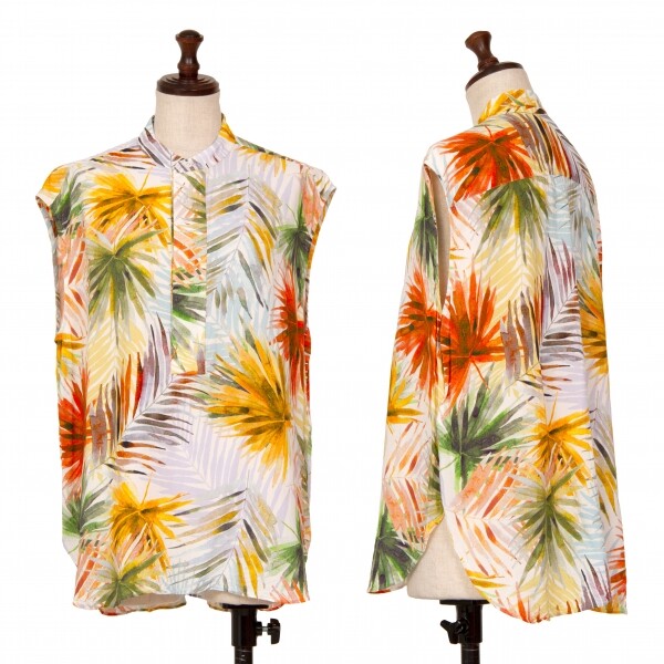 GALERIE VIE Leaf Printed Sleeveless Blouse Size F(K-125981) | eBay 