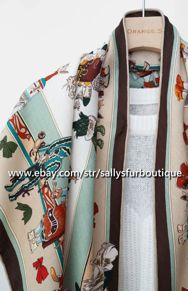 Sallys Cashmere & Silk Wrap Scarf Aztec Print Large Triangle Shawl 190*120cm - Image 3 of 4